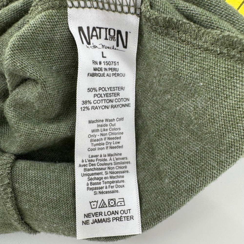 Nation LTD Womens Olive Green Shoulder Cut Out Long Sleeve Scoop Neck Top Large - Picture 7 of 7